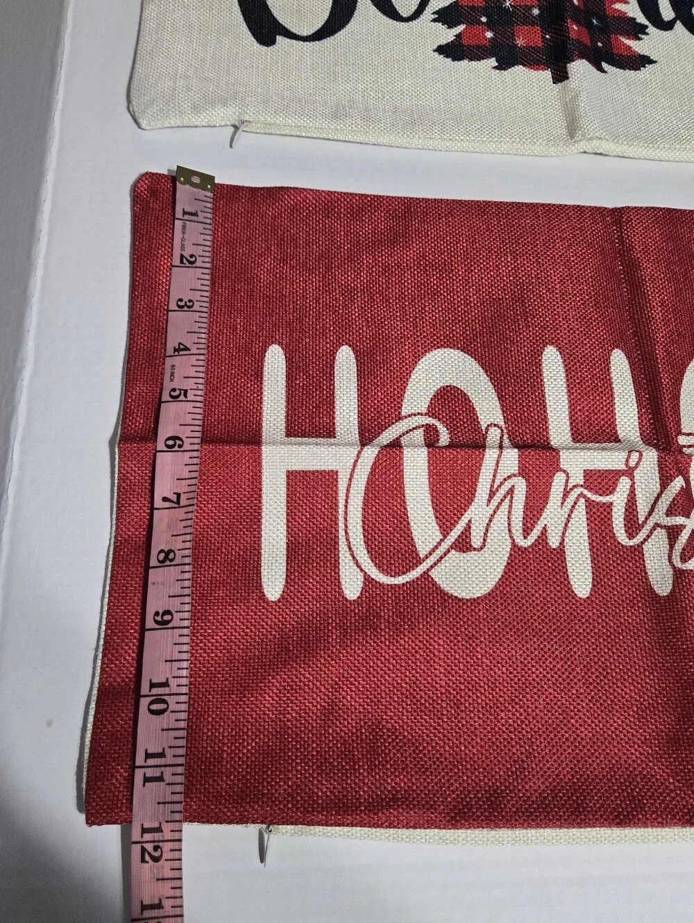 2 Pack Christmas Pillow Covers 12x20 Buffalo Plaid Believe‎ & HoHoHo Farmhouse